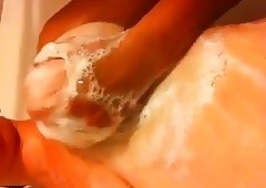 FEMALE FRIEND Washes Breast In Shower