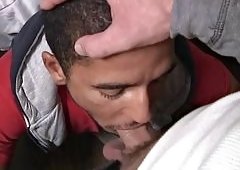 Hairy Black Ass Soaked in Jizz After Deep-Throat POV Ride