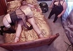 BBW Domina Satana Spanks Submissive Aaexperiencesltd into Total Obedience Before Rewarding Boob