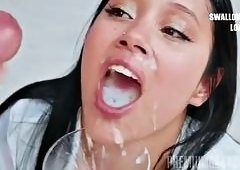Brunette Lia Ponce Bukkake Facials