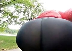 Roller skates and leggings II - bubble ass and big cock