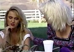 Jade East and Lois Ayres Lick Pussies and Fuck with Dildos in Outdoor Threesome