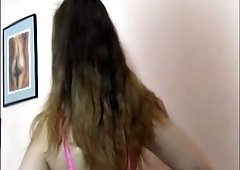 Secretly filmed natural brunette Jana with nice tits.