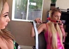 Big-Butted Office Lesbians Suck Off for Bosss Group Fuck