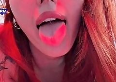 Fit Redhead Honey Sashas Big Tits Cowgirl POV Double Cum