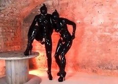 Lesbians in latex drive each other into orgasmic ecstasy