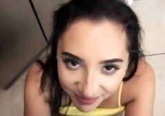 Cute girl gives blowjob swallows first time My Annoying Step
