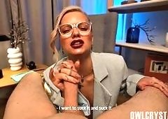 Horny OwlCrystal Dirty-Talks Her Big Cock Into Her Tight Pussy
