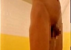 Handsome Japanese guy takes a shower. Sexy ass and nipples masturbation