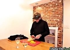 Chef Fucks Amanda Bellucci in Fishnets