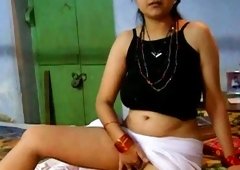 Hindu Savita is playing with her puss
