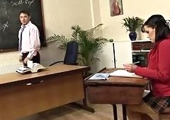 Tanya Cox Pinned to Desk for Rough Doggy Style Pounding