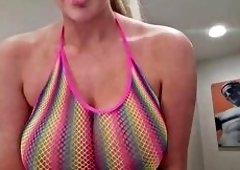 Blindfolded Babes Solo Shower Titfuck