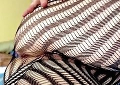 Sensual Lotuses Black and Ebony Pantyhose